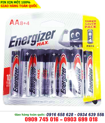 Energizer E91-BP12; Pin AA Alkaline 1.5v Energizer E91 BP12 (LR6)_Made in Singapore | Vỉ 12viên
